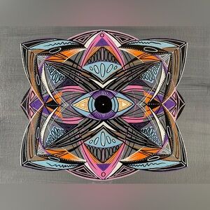 Handmade Trippy Painting Art Craft Unique Mandala Original